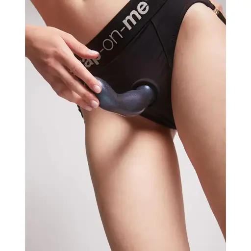 Насадка для страпону Strap-On-Me Dildo Plug Snaky Metallic Blue M діаметр 4 см  - фото 4