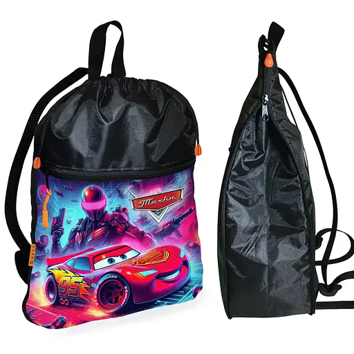 Рюкзак-мішок для взуття, спортивної форми Тачки Блискавка Маквін дитяча сумка для змінки з розширювачем (01447)