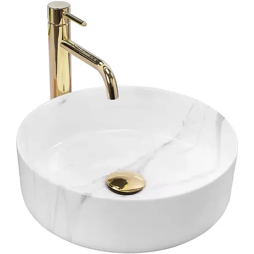 Умивальник Rea Sami marble накладний REA-U5685, Білий - фото 1