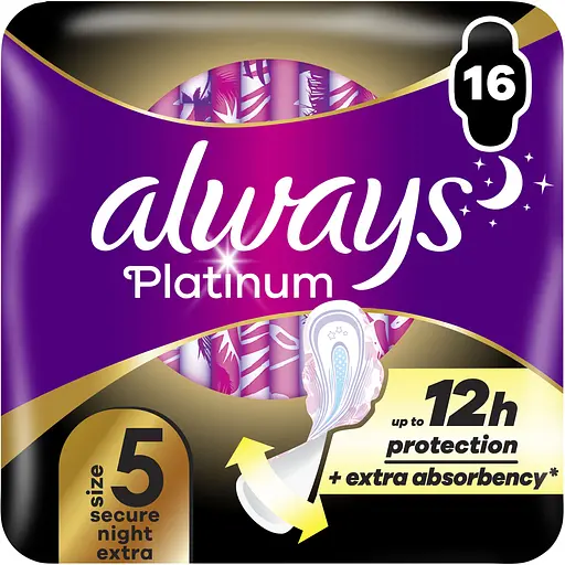 Гігієнічні прокладки Always Platinum Secure Night Extra (Розмір 5) 16 шт.