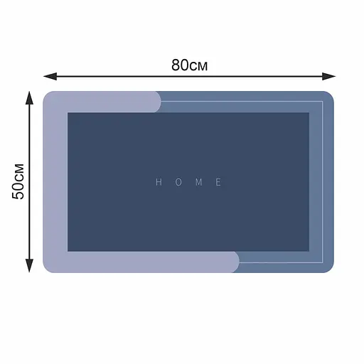 Диатомитовый коврик Aquarius Home для ванной Суперпоглощающий 50х80 см Голубой - фото 2