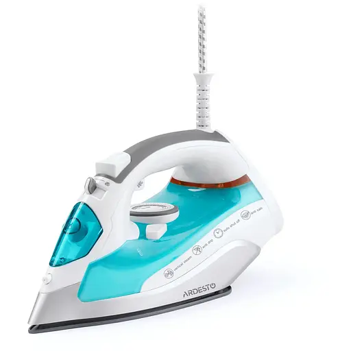ARDESTO Утюг IR-C2228-TQ, 2200Вт, 280мл, паровой удар, керам. подошва, голубой - фото 1