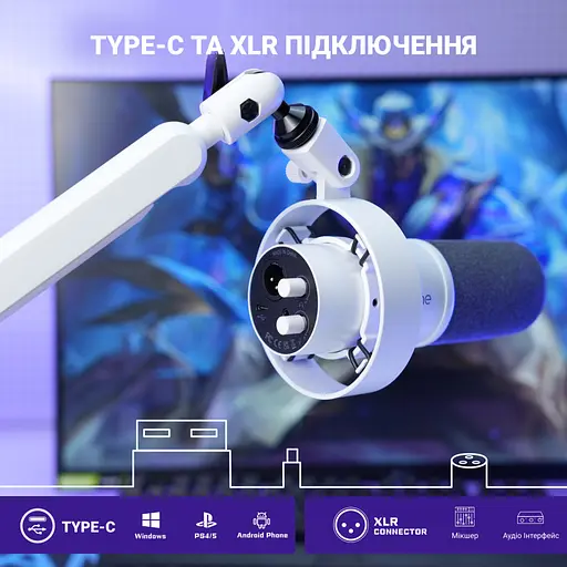 Мікрофон Fifine K688W USB White (K688W) - фото 4