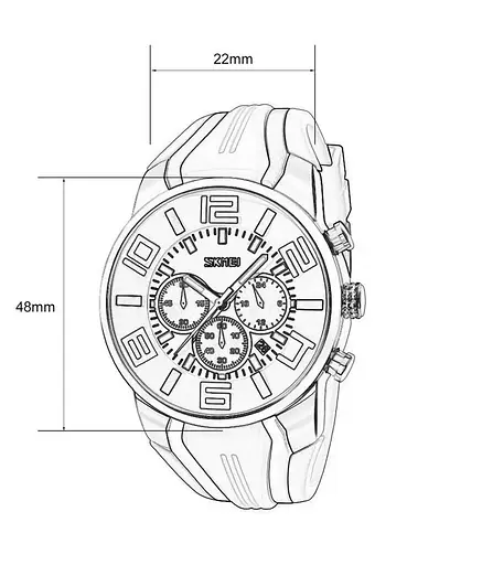 Чоловічий класичний наручний годинник Skmei 9128 (Чорний з чорним циферблатом) - фото 10