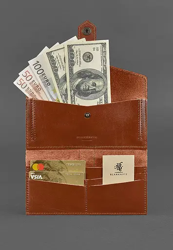 Шкіряне портмоне 3.0 світло-коричневе - фото 3