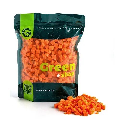 Заморожена морква Green Shop кубиком 500 г - фото 1