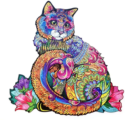 Дерев’яний пазл в коробці Чарівна кішка - фото 1