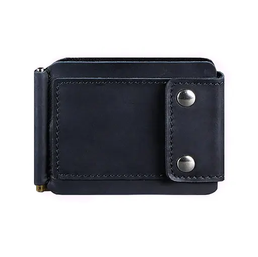 Мужской кожаный портмоне синий 10.0 зажим для денег Crazy Horse - фото 9