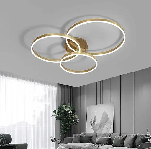 LED люстра Anelli на 3 кольца Line.F A 8008/3 GD - фото 1