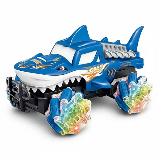 Машина-перевертыш на радиоуправлении ZJ 238-63 A с парогенератором, браслетом, роликовыми колесами, синяя, аккумулятор 3.7 V, 1:16