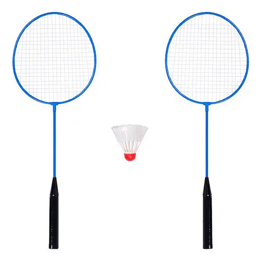 Дитячий набір для гри в бадмінтон Ігрові ракетки 60см з валанчиком Бадмінтон в сітці Синій/Чорний - фото 1