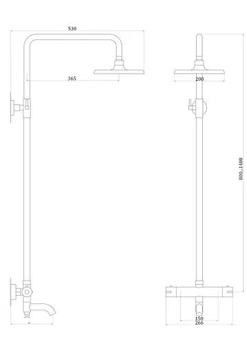 Душова система Globus Lux GDS-0041T, Хром - фото 5