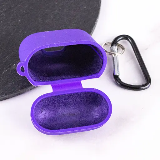 Силіконовий футляр з мікрофіброю для навушників Airpods 1/2 Фіолетовий / Ultra Violet - фото 5