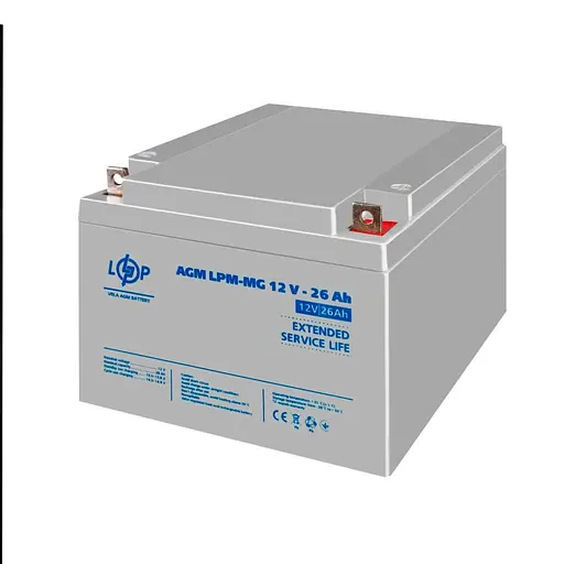 Аккумуляторная батарея LogicPower LPM 12V 26AH (LPM-MG 12 - 26 AH) AGM мультигель - фото 3