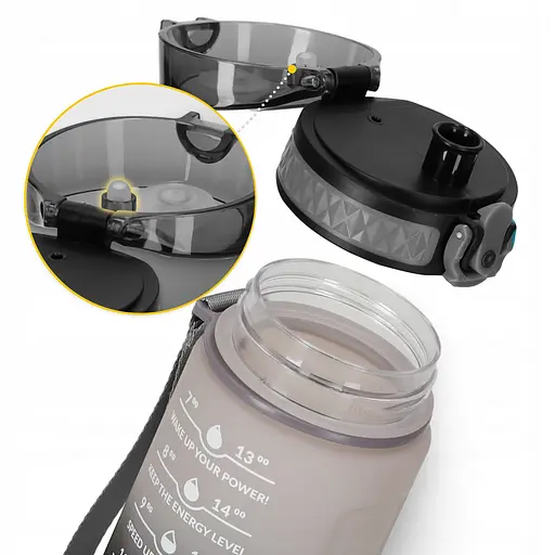 Пляшка для води 4FIZJO спортивна 500 мл 4FJ0627 Grey/Black (P-5905973400725) - фото 6