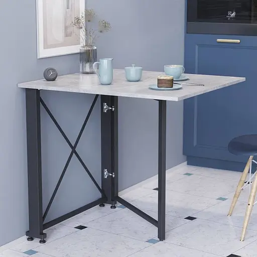 Стіл-книга трансформер Оріон 1 Ferrum-decor 750x810x730 Чорний метал ДСП Бетон 16 мм (FRD-104603)