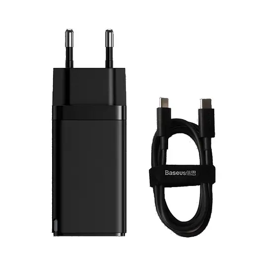 Зарядное устройство Baseus 65W GaN2 Pro (CCGAN2P-B01) + кабель 100W USB Type C черные - фото 1