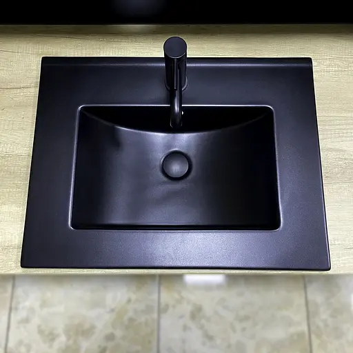 Умивальник VBI Ferrara 60 black matt врізний VBI-018042, Чорний матовий - фото 2