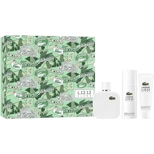 Набір Lacoste Eau De L.12.12 Blanc туалетна вода 100 мл + гель для душу 50 мл + дезодорант-спрей 150 мл - фото 1