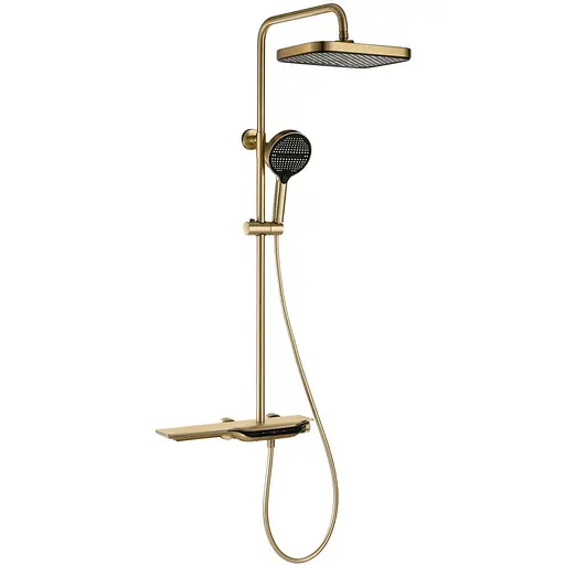 Душевая система с термостатом Mixxus Premium Space-009-J Brushed gold 3 режима MI6541, Золотой - фото 1