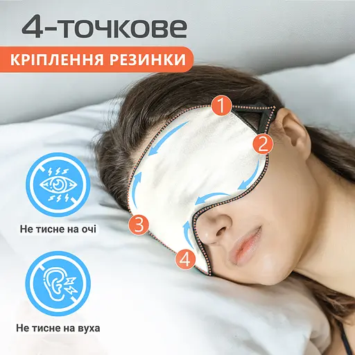 Маска для сна шелк «Чумацький Шлях» с нескользящей резинкой в Подарочной упаковке Белая (1177-02) - фото 5