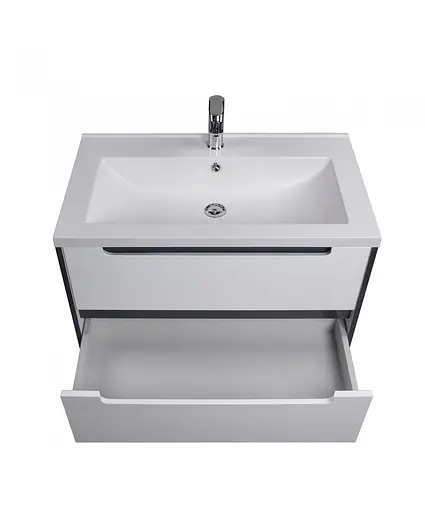 Тумба Мойдодир Paula 80-A з умивальником Cosmopolitan 80 Білий/графіт - фото 6