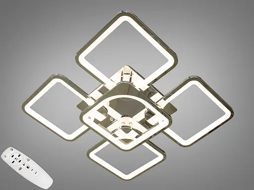 Светодиодная люстра смарт светильник с пультом dimmer, 115W, хром - фото 1