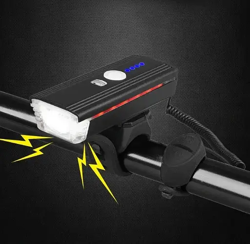 Велосипедный фонарь и велозвонок HJ-062 датчик света + выносная кнопка + microUSB + 4 режима / 3 режима - фото 6