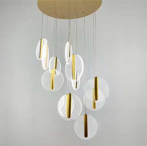 Каскадный светильник с ниспадающими золотыми монетками Line.F Количество ламп 12 - фото 4