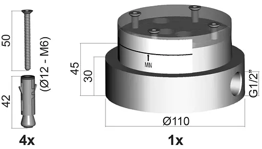 Змішувач для ванни Paffoni Light LIG 032 NO + LIG 030, Чорний матовий - фото 3