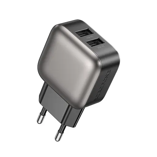 Мережевий зарядний пристрій Borofone BAS51A Absolute dual-port charger чорний - фото 1