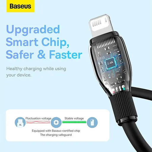 Кабель Baseus Lightning Pudding Series Fast Charging Cable 2.4A 2 м - фото 2