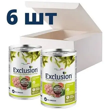 Упаковка вологого корму для собак Exclusion 400 г х 6 шт смаки на вибір - фото 1