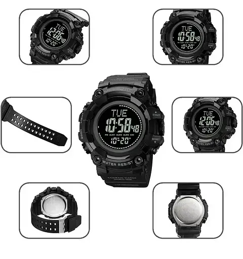 Чоловічий спортивний годинник Skmei 2037 з компасом (Чорний) - фото 8