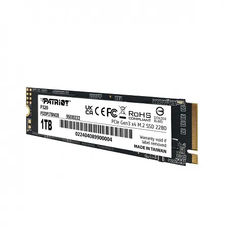 SSD диск M.2 Patriot P320 1TB NVMe 2280 Gen3.0 x4 3D TLC P320P1TBM28 - фото 3