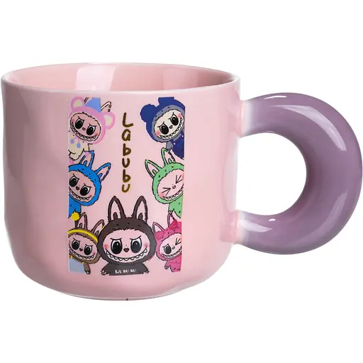 Кружка фарфоровая LABUBU Brighten Your Day 400 мл розовый FM-22B