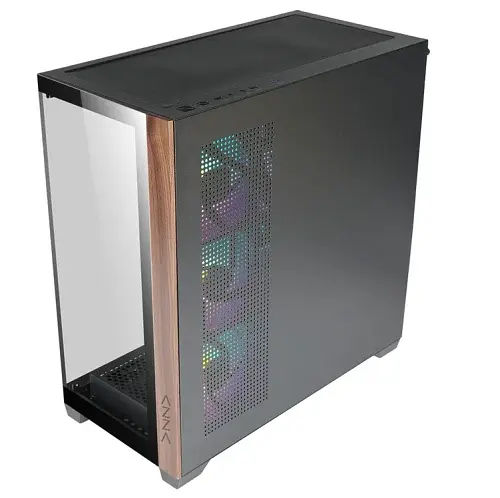 Корпус Azza NEPTUNE, Black, без БЖ, Mid Tower, для ATX/Micro ATX/Mini ITX, USB 3.0/2xUSB 2.0, макс. CPU - 170 мм/VGA - 300 мм, 3x120 мм ARGB, боковая и передняя панель из закаленного стекла CSAZ-491 - фото 2