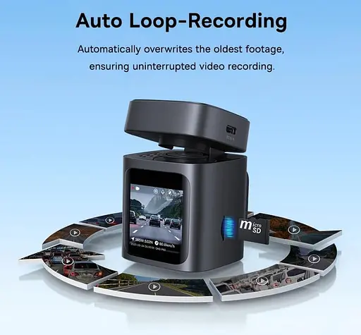 Видеорегистратор Baseus PrimeTrip VD1 Dash Cam 3K + 1080p Cosmic C01159003K + кабель + камера - фото 7