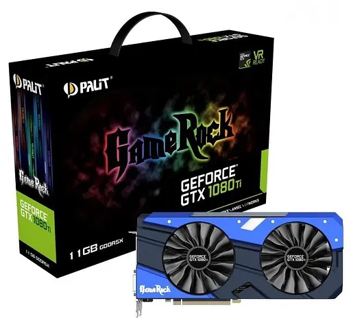 Видеокарта Palit GTX 1080Ti 11Gb GameRock (NEB108TT15LC-1020G) (GDDR5X, 352 bit, PCI-E v3.0) Б/у - фото 7
