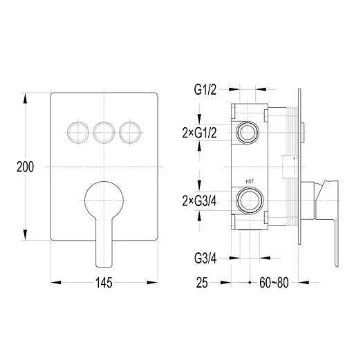 Душова система Imprese Smart Click ZMK101901206, Хром - фото 4