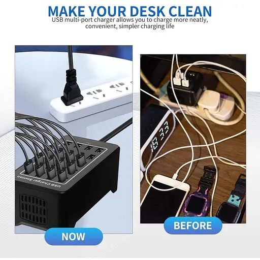 Зарядная станция ILEPO многопортовая на 20 USB портов 100 Вт / сетевое мультизарядное устройство (19013) - фото 11
