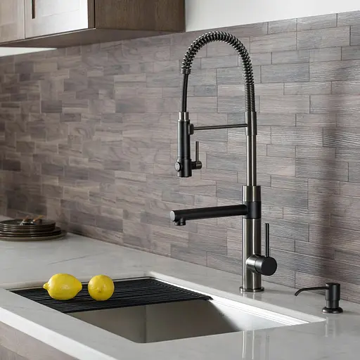 Змішувач для кухні Kraus Artec Pro KPF-1603MBSB Чорний - фото 7