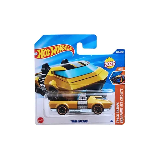 Базовая машинка Hot Wheels Track Champs Champions Des Circuits Twin Dorado желтая (5785) HYW49-N522 - фото 5