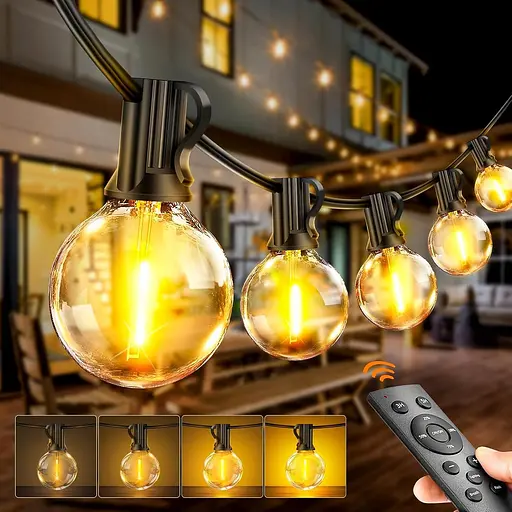 Вуличні гірлянди Живлення від електромережі — G40 Garden Festoon Lights 100FT/30M Dimmable з дистанційним керуванням