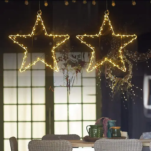 Світлодіодні різдвяні зірки, SANDYBY Star Window Light 40 теплих білих світлодіодних ламп з батарейним живленням - фото 3