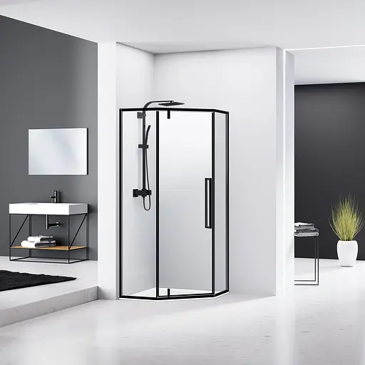 Душевая кабина Eger A Lany 90x90 пятиугольная с поддоном 599-552 Black - фото 2