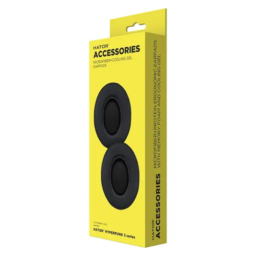 Амбушюри HATOR Protein+3D Memory Foam до Hyperpunk 3 Black 2шт. (ACC-405) - фото 2