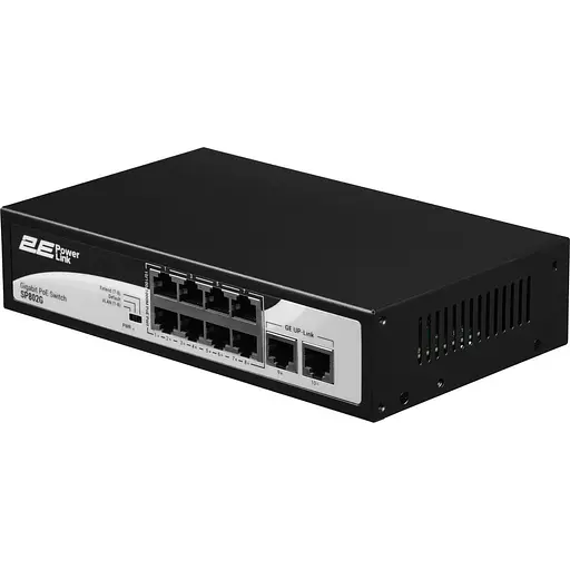 Коммутатор 2E Network active 2E PowerLink SP802G 8xGE PoE+, 2xGE Uplink, 120Вт (2E-SP802G-2) - фото 3