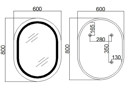 Дзеркало Qtap Gemini (GE1) овальне з LED-підсвічуванням Touch QT2578R6080 - фото 12