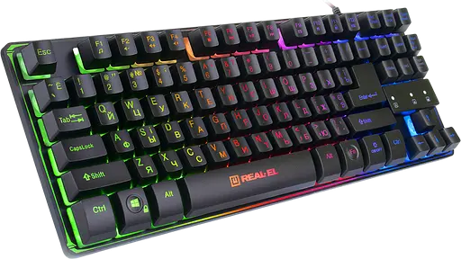 Клавіатура REAL-EL Gaming 8710 Backlit Ukr RGB Black (EL123100030)